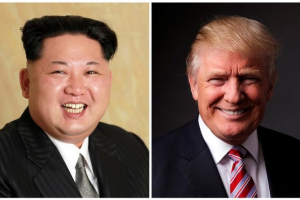 A combination photo shows a Korean Central News Agency (KCNA) handout of North Korean leader Kim Jong Un released on May 10, 2016, and Republican U.S. presidential candidate Donald Trump posing for a photo after an interview with Reuters in his office in Trump Tower, in the Manhattan borough of New York City, U.S., May 17, 2016.  <br/>REUTERS/KCNA handout via Reuters/File Photo & REUTERS/Lucas Jackson/File Photo