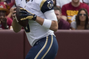 Nick Foles with the Los Angeles Rams. <br/>Wikimedia Commons/Keith Allison