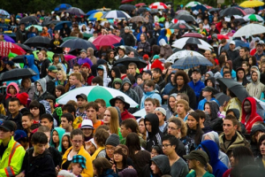 Nearly 8,000 young Canadians attended the Rock the River Tour West in Fraser Valley, British Columbia despite the rain on Saturday, Aug. 7, 2010. <br/>Billy Graham Evangelistic Association