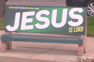 A local pastor said he was told his advertisements on bus benches in Colorado Springs would be barred if they use the name Jesus. <br/>Image from a video by KKTV.