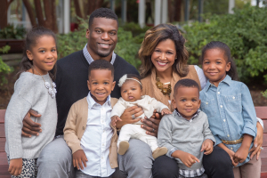 NFL star Benjamin Watson pictured with his wife, Kirsten, and their five children. <br/>Benjamin Watson/Facebook