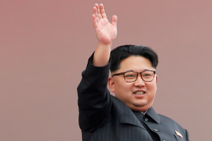 North Korean leader Kim Jong Un waves to the crowd as he presides over a mass rally and parade in the capital's main ceremonial square, in Pyongyang, North Korea, May 10, 2016.  <br/>REUTERS/Damir Sagolj/File Photo