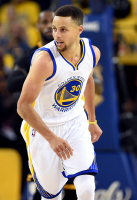 Oakland, CA, USA; Golden State Warriors guard Stephen Curry (30) reacts after a play during the first quarter against the Cleveland Cavaliers in game seven of the NBA Finals at Oracle Arena. <br/>Bob Donnan-USA TODAY Sports