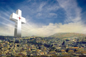 A computer-generated image of the world's largest cross, set to be built in Nazareth pending municipal approval. <br/>(Photo: nazarethcross.com)