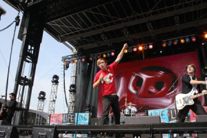 Christian pop/punk band Hawk Nelson performs at the Rock the River Tour West in Western Canada. The month-long tour with evangelist Franklin Graham concluded Saturday, Aug. 28, 2010. <br/>BGEA