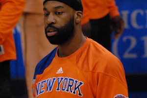 Baron Davis with the New York Knicks <br/>Wikimedia Commons/scott mecum