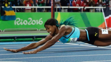 Bahamas' Olympic gold medal sprinter Shaunae Miller dove head-first across the finish line Aug. 16, 2016, but said her mind blanked during the incident. She praised God for the split-second win over U.S. sprinting star Allyson Felix. <br/>informationng