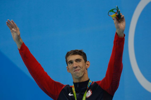Michael Phelps at the 2016 Rio Olympics  <br/>Photo: Fernando Frazão- Agência Brasil / Wikimedia Commons / CC