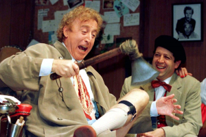 American actor Gene Wilder (L) performs alongside compatriot Rolf Saxon, October 2, during the rehearsal of a scene from Neil Simon's 'Laughter on the 23rd Floor'. <br/>Reuters