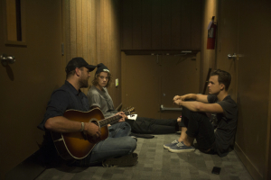 Joel Houston pictured with Hillsong United members Taya Smith and Dylan Thomas <br/>Grace Hill Media 