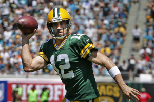 Sep 11, 2016; Jacksonville, FL, USA; Green Bay Packers quarterback Aaron Rodgers (12) scrambles for a touchdown in the first quarter against the Jacksonville Jaguars at Everbank Field.  <br/>Rick Wood/Milwaukee Journal Sentinel via USA TODAY NETWORK