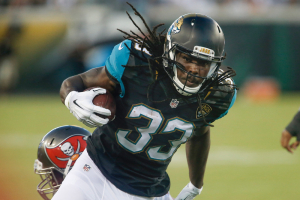 Jacksonville Jaguars running back Chris Ivory (33) runs during the first quarter of a football game against the Tampa Bay Buccaneers at EverBank Field.  <br/>Reinhold Matay-USA TODAY Sports