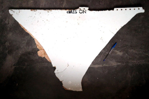 The ‘no step’ debris that Blaine Gibson stumbled upon in Mozambique. This piece was identified as a horizontal stabiliser panel segment that was originally from the right-hand tail of the ill-fated MH370.  <br/>Reuters