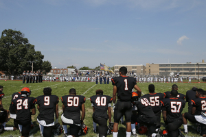 Mary Boyle, the superintendent of the Diocese of Camden, NJ, schools, sent a memo to school administrators in response to the controversy effected by San Francisco 49ers quarterback Colin Kaepernick, who has refused to to stand for the Star Spangled Banner as a protest against racial injustice in the US. <br/>Photo courtesy of Yong Kim/Philly.com