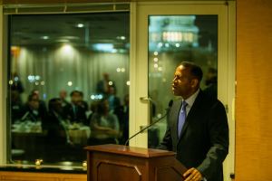 Former Atlanta Fire Chief Kelvin Cochran received the 2016 Faith & Freedom Award from National Religious Broadcasters leaders. Cochran is an ordained minister and currently serves Elizabeth Baptist Church in Atlanta as Chief Operating Officer/Chief Strategic Officer. He was fired by Atlanta Mayor Kasim Reed from his fire chief position after writing a religious-based book.  <br/>National Religious Broadcasters