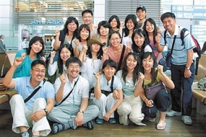 In this photo released from Sammul Church via Yonhap Saturday, July 21, 2007, a group of South Korean Christians pose for a memorial photo before leaving for Afghanistan Friday, July 13, 2007 at Incheon International Airport in Incheon, west of Seoul, South Korea. <br/>
