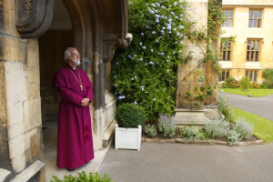 In this file photo, the Archbishop of Canterbury, Dr. Rowan Williams, waits for Pope Benedict XVI to arrive at Lambeth Palace on the second day of his State Visit, September 17, 2010. <br/>Press Association via AP Images / Chris Ison