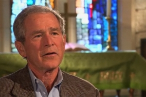 Former president George W. Bush speaks to the <br/>MSNBC via The Christian Post