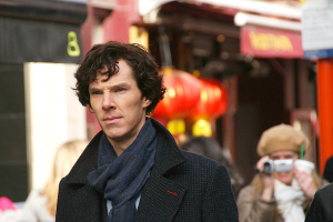 Benedict Cumberbatch filming 'Sherlock' in Chinatown, London <br/>Photo: Fat Les / Flickr 