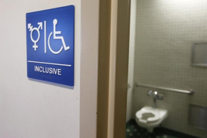 A gender-neutral bathroom is seen at the University of California, Irvine in Irvine, California, in this file photo taken September 30, 2014.  <br/>Reuters/Lucy Nicholson
