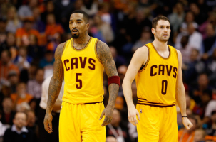 J.R. Smith (left) and Kevin Love (right) of the Cleveland Cavaliers <br/>Sports Illustrated