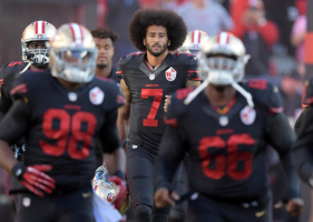 San Francisco 49ers quarterback Colin Kaepernick (7) runs onto the field during a NFL game against the Arizona Cardinals at Levi's Stadium.  <br/>Kirby Lee-USA TODAY Sports