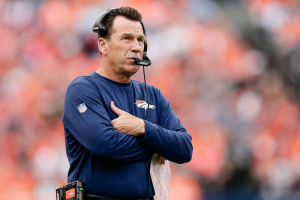 Denver Broncos head coach Gary Kubiak looks on in the fourth quarter against the Atlanta Falcons at Sports Authority Field at Mile High. The Falcons won 23-16. <br/>Isaiah J. Downing-USA TODAY Sports