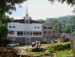 The church of Mountain Top Ministries in the mountainous village of Gramothe, about an hour drive from the capital Port-au-Prince in Haiti. <br/>Mountain Top Ministries