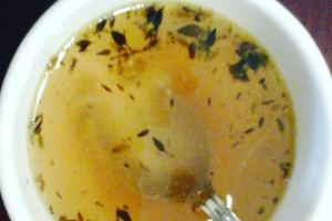 Homemade venison bone broth with thyme. <br/>Whitney Dotson/ Instagram