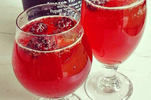 The author's own homebrew of blackberry- lavender kombucha. Refreshing and delicious! <br/>Facebook/ Whitney Dotson