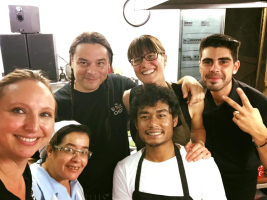 Sean Sherman and kitchen crew take selfie.  <br/>Facebook/ 