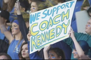 Legal matters move forward regarding a Washington high school football coach, Joe Kennedy, who was fired after he knelt on the football field to pray after games.  <br/>KIRO TV