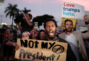 People protest against U.S. President-elect Donald Trump in Miami, Florida. <br />
<br />
 <br/>Reuters/Javier Galeano 