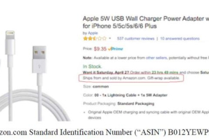 A fake iPhone charger advertised as 