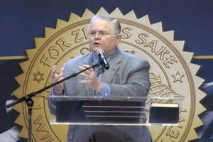 Pastor John Hagee, founder of Christians United for Israel, speaks about Israel's ''everlasting'' covenant with God and how the land cannot be divided during a webcast Thursday, January 6, 2011. <br/>CUFI via The Christian Post