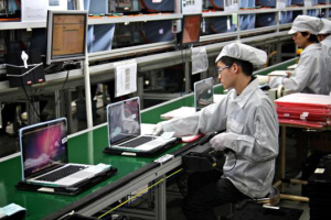 An Apple manufacturing facility in China.  <br/>Inhabitat.