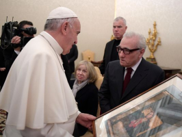 Pope Francis meets with veteran filmmaker Martin Scorsese <br/>AP Photo