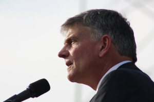 Franklin Graham delivers a message a hope to tens of thousands of Haitians at the Festival of Hope in Port-Au Prince, Haiti, on Jan. 9, 2011. <br/>Billy Graham Evangelistic Association