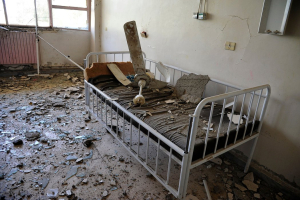 In Aleppo, even hospitals, people's last lifeline, are not spared.  <br/>Nour Fourat/Reuters.