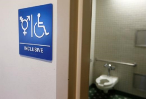 A gender-neutral bathroom is seen at the University of California, Irvine in Irvine, California September 30, 2014. <br />
 <br/>Reuters/ Lucy Nicholson 