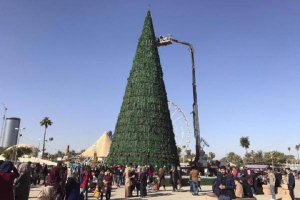 The 85-foot tall Christmas tree in Baghdad <br/>Facebook