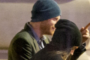 Prince Harry and Meghan Markle were photographed on their way to watch a play. <br/>Twitter/TheSun