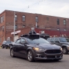 Front view of Uber's Autonomous Self Driving Car in Pittsburgh