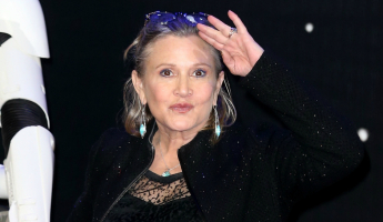 Actress Carrie Fisher, best known for her portrayal of Princess Leia in the 