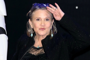 Actress Carrie Fisher, best known for her portrayal of Princess Leia in the 