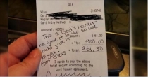 Waitress Gets $900 tip