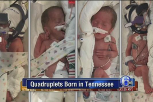 Kayla Gaytan and her husband, Sgt. Charles Gaytan, who is stationed at Fort Campbell, welcomed the newborns about one month after they learned Kayla’s Hodgkin’s lymphoma had returned. <br/>WKRN