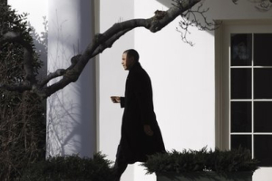 President Barack Obama leaves the Oval Office of the White House in Washington, Thursday, Feb. 3, 2011. <br/>AP Images / Charles Dharapak
