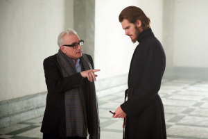 Martin Scorsese, director of the new religious exploration movie, Silence, partnered with Fuller Theological Seminary faculty for a private screening of the movie, followed by a discussion about faith. Shown here is behind-the-scene shot of Scorsese (left) and Andrew Garfield (right) on the set of Silence.  <br/>Silence / Facebook