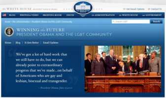 Within the first hour of U.S. President Donald Trump being sworn in on Jan. 20, 2017, certain public web pages were eliminated -- most notably prior pages, such as the one shown here, for gay rights, civil rights, health care and climate change. <br/>Think Progress